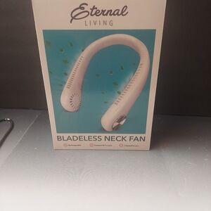 White Bladeless Neck Fan Rechargable 3 Speeds Compact